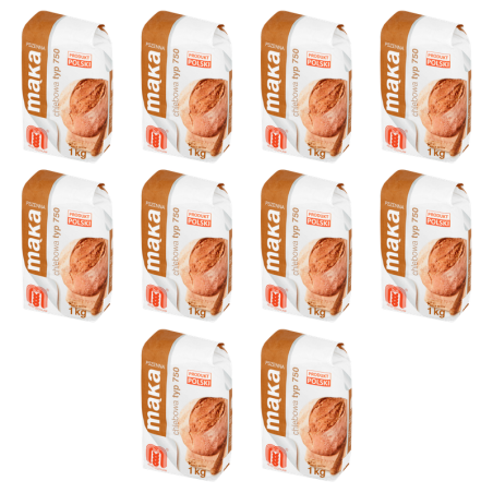 Młyny Stoisław Mąka pszenna typ 750 chlebowa 1 kg X10